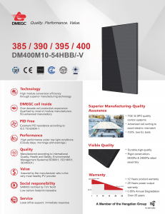 DMEGC 400Wp Mono Full Black M10 Datasheet